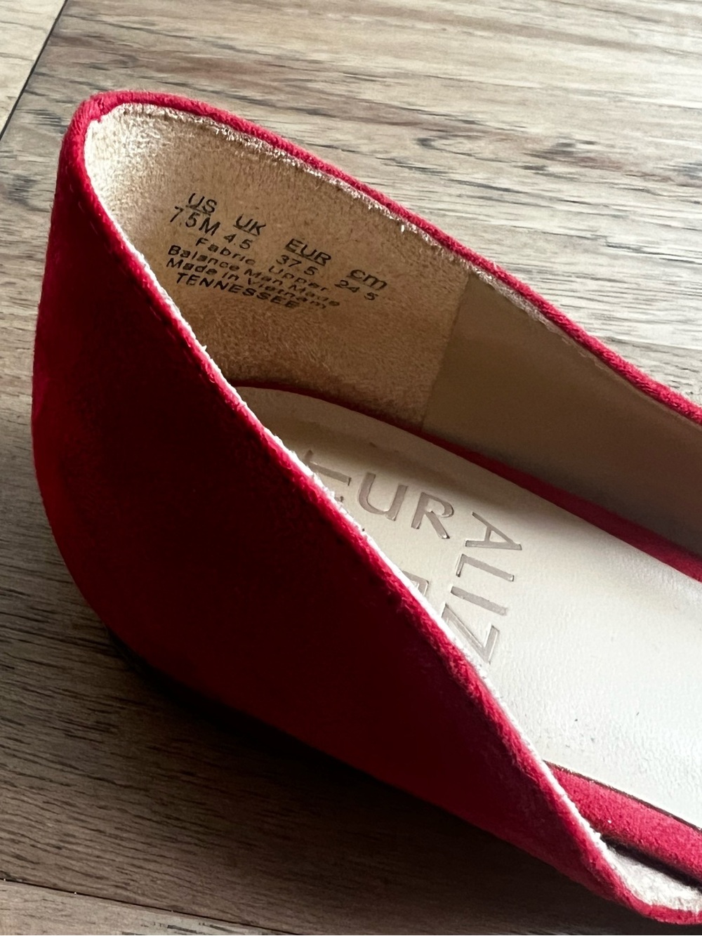 Naturalizer Red Pointed-Toe D'Orsay Flats - Picture 4 of 5